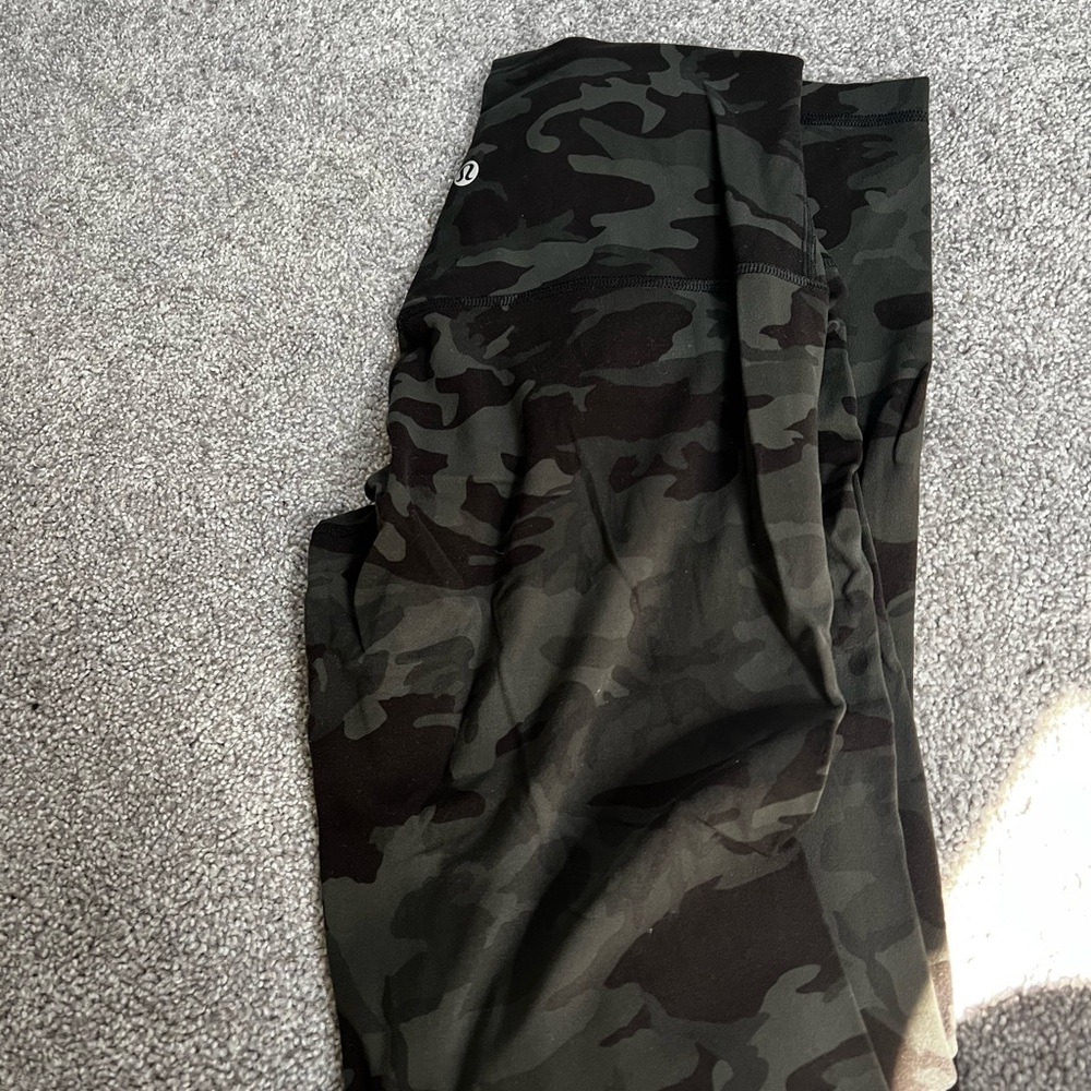 lululemon athletica Camouflage Leggings - Black and Green